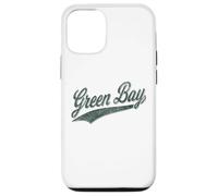 Carcasa para iPhone 12/12 Pro Camiseta Deportiva clásica con Texto en inglés Green Bay Wisconsin Varsity Script