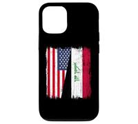 Carcasa para iPhone 12/12 Pro Camiseta iraquí Americana con Media Bandera de Estados Unidos