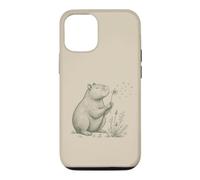 Carcasa para iPhone 12/12 Pro Capybara Lovers Soplando Diente de León Naturaleza Cottagecore Gráfico