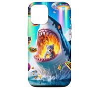 Carcasa para iPhone 12/12 Pro Cat Kitty Montando Fuego Respirando Tiburón Arco Iris Laser