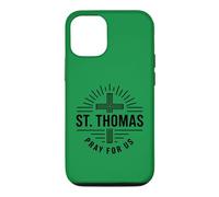 Carcasa para iPhone 12/12 Pro Católico Santo Tomás Oración por Nosotros Oración Cristiana