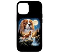 Carcasa para iPhone 12/12 Pro Cavalier King Charles Spaniel Howling to The Moon Meme Divertido