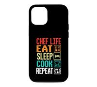 Carcasa para iPhone 12/12 Pro Chef Life Eat Cook Repeat Funny Cooking Chefs Lover