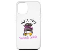 Carcasa para iPhone 12/12 Pro Chicas a Juego Viaje Praia Do Camilo Portugal Moño de Pelo desordenado