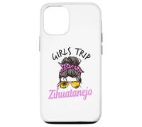 Carcasa para iPhone 12/12 Pro Chicas a Juego Viaje Zihuatanejo México moño desordenado