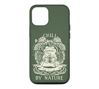 Carcasa para iPhone 12/12 Pro Chill by Nature Cottagecore Frog Meditation Vintage Badge