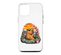 Carcasa para iPhone 12/12 Pro Chill Capybara Hot Spring Sunset Retro Funny Summer