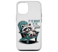 Carcasa para iPhone 12/12 Pro Chill Raccoon Lazy Summer Actitud - Cita Divertida
