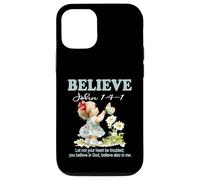 Carcasa para iPhone 12/12 Pro Christian Faith Believe In Christ versículo de la Biblia Niña