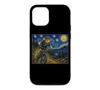 Carcasa para iPhone 12/12 Pro Ciclismo de montaña Golden Retriever Art Dog en Bike Trail