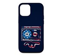 Carcasa para iPhone 12/12 Pro Cinta de Casete Mixta, Bandera Americana, patriótica, Retro, Musica de EE. UU