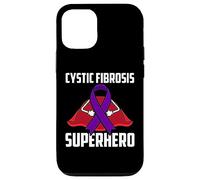 Carcasa para iPhone 12/12 Pro Cinta Morada de superhéroe Guerrero de Fibrosis quística