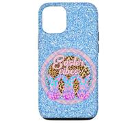 Carcasa para iPhone 12/12 Pro Círculo a Cuadros con diseño de Leopardo con diseño de Tres Conejos de Easter Vibes