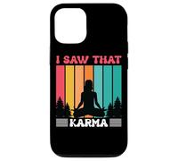 Carcasa para iPhone 12/12 Pro Cita Divertida de meditación de Yoga I Saw That Karma