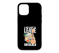 Carcasa para iPhone 12/12 Pro Cita Divertida de músico I Just Want To Leave and Play Ukelele