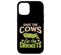 Carcasa para iPhone 12/12 Pro Cita Divertida Vegana - Eat The Crickets - Save The Cows