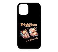 Carcasa para iPhone 12/12 Pro Cochinitos En Su Manta Cerditos Durmiendo Tocino
