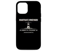 Carcasa para iPhone 12/12 Pro Coordenadas del Faro de Marthas Vineyard Massachusetts