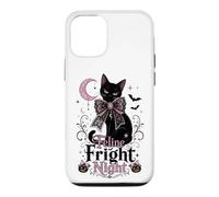 Carcasa para iPhone 12/12 Pro Coqueta de Gato Negro Feline Fright Night para Halloween