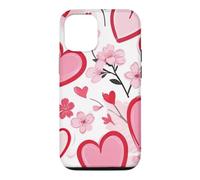 Carcasa para iPhone 12/12 Pro Corazón Ditsy Patrón Romántico Sakura Flores Cerezo Flores