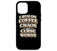 Carcasa para iPhone 12/12 Pro Corro con café Caos Palabras malditas Regalo Divertido para