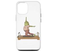 Carcasa para iPhone 12/12 Pro Cottagecore Frog Haciendo Pilates Reformer Máquina Estética