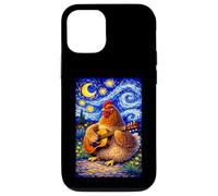 Carcasa para iPhone 12/12 Pro Cozy Chicken Playing Guitar Whimsical Art Music Farmer Hen