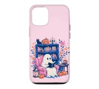Carcasa para iPhone 12/12 Pro Cozy Spooky Ghost Reading in Autumn Halloween Teacher Kids