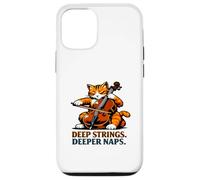 Carcasa para iPhone 12/12 Pro Cuerdas Profundas. Siestas más Profundas. Violonchelo Gato Música Humor