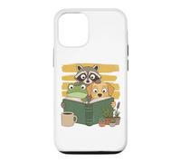 Carcasa para iPhone 12/12 Pro Curious Reading Animals Frog Raccoon Dog Book Lover