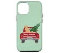 Carcasa para iPhone 12/12 Pro Cute Golden Retriever Christmas Car Puppy Dog Pet