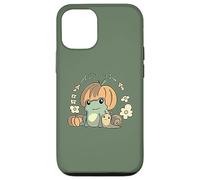 Carcasa para iPhone 12/12 Pro Cute Kawaii Fall Cottagecore Aesthetic Frog with Pumpkin