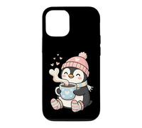Carcasa para iPhone 12/12 Pro Cute Penguin Hot Cocoa Winter Beanie Scarf Socks