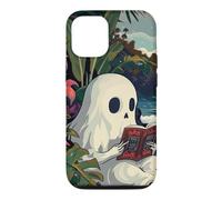 Carcasa para iPhone 12/12 Pro Cute Spooky Ghost Reading Book Summer Tropical Beach Reader