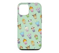 Carcasa para iPhone 12/12 Pro Cute Womens Kids Girls Kawaii Bubble Boba Tea Animals