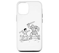 Carcasa para iPhone 12/12 Pro David & Goliat Lucha - Niños Fe Colorear Biblia Historia Arte