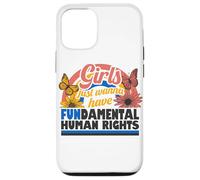 Carcasa para iPhone 12/12 Pro Derechos Humanos Fundamentales para Niñas Retro Floral Rainbow