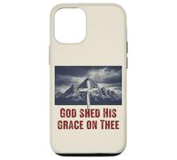 Carcasa para iPhone 12/12 Pro Dios derramó su Gracia en Las montañas de la Cruz Cristiana