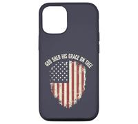 Carcasa para iPhone 12/12 Pro Dios derramó su Gracia, Patriota Cristiano, Bandera Estadounidense, EE. UU.