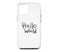 Carcasa para iPhone 12/12 Pro Diseño artístico con Pincel en Negrita de Hello World con el Primer código