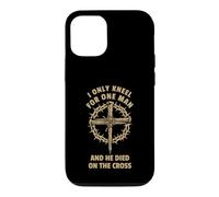 Carcasa para iPhone 12/12 Pro Diseño de Christian Faith Jesus Cross arrodillado para un Solo Hombre