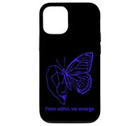 Carcasa para iPhone 12/12 Pro Diseño de línea de Mariposa Azul - from Within We Emerge
