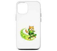 Carcasa para iPhone 12/12 Pro Diseño de Lucky Skate Cat Clover