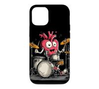 Carcasa para iPhone 12/12 Pro Disfraz de corazón oscilante y latiendo para Amantes de los Tambores