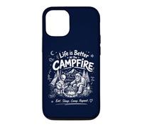 Carcasa para iPhone 12/12 Pro Divertida fogata Vintage de Bigfoot Alien para Acampar con Forma de Sasquatch