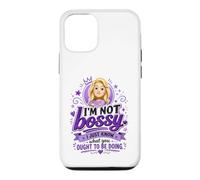 Carcasa para iPhone 12/12 Pro Divertido Bossy Rubia De Dibujos Animados Mujer Púrpura Reina