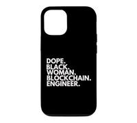 Carcasa para iPhone 12/12 Pro Dope Black Woman Blockchain Ingeniero Orgullo afroamericano