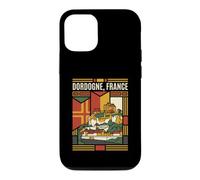 Carcasa para iPhone 12/12 Pro Dordogne France Flag Castillos Vintage Travel Graphic