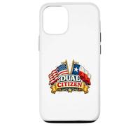 Carcasa para iPhone 12/12 Pro Dual Citizen Texas American Flag Patriotic Funny Pride