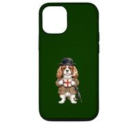 Carcasa para iPhone 12/12 Pro Dulce Cavalier King Spaniel Perro Taza Café Bandera de Inglaterra